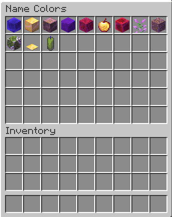 Name color selection menu