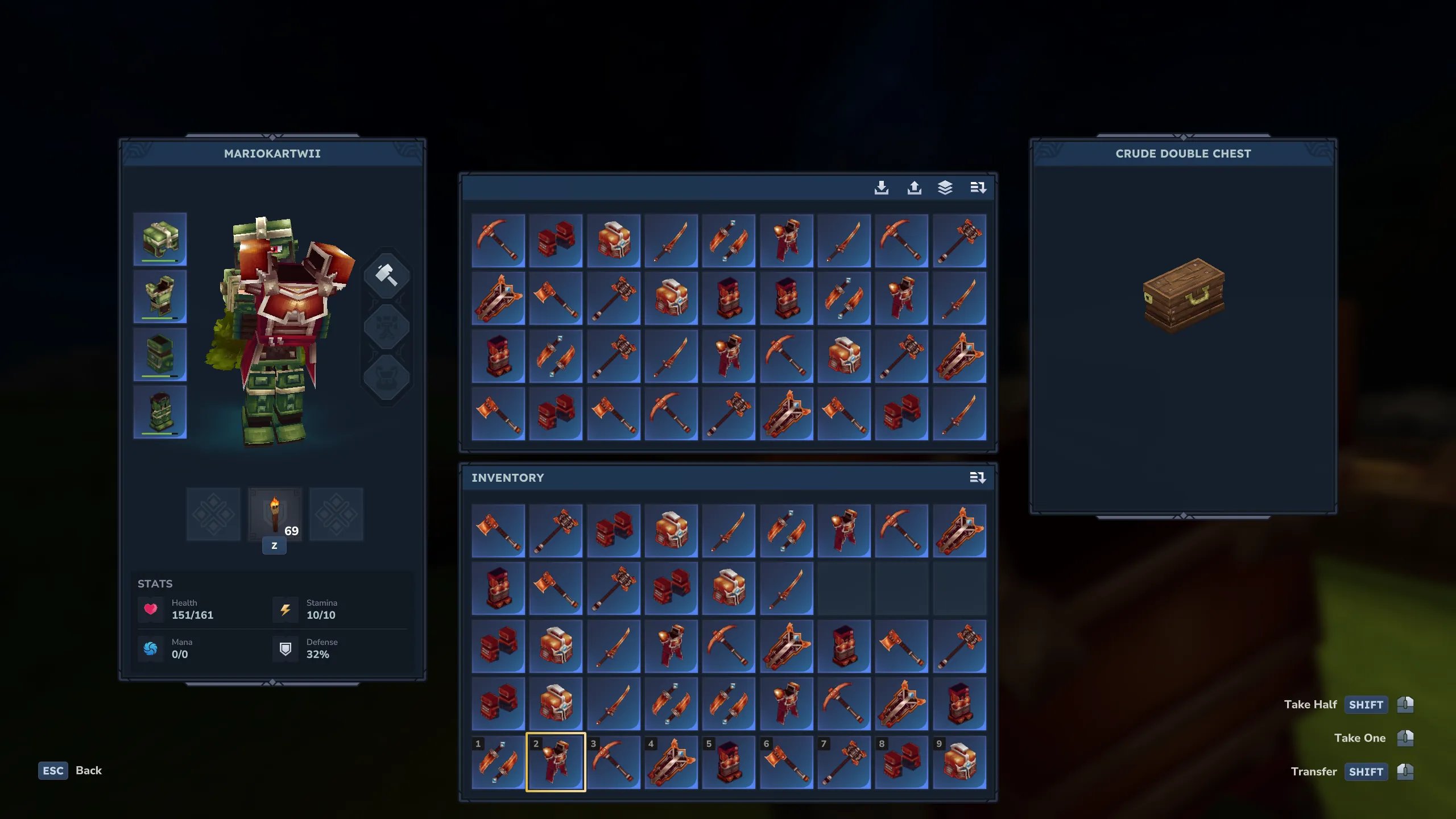 Inventory full of duped items